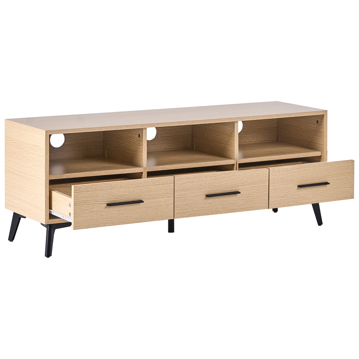 LumaHome TV Stand Light Brown MDF Modern Cable Management