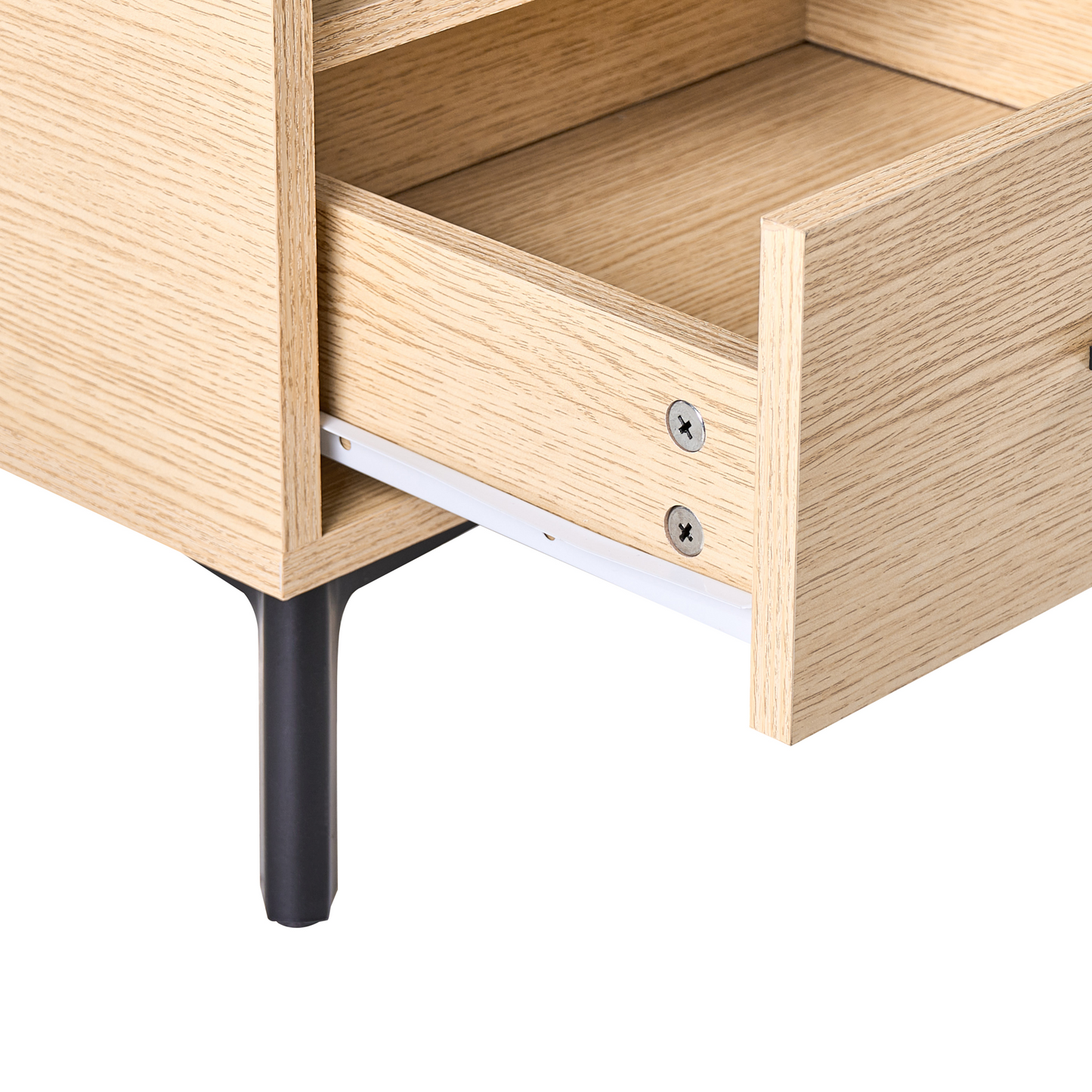 LumaHome TV Stand Light Brown MDF Modern Cable Management