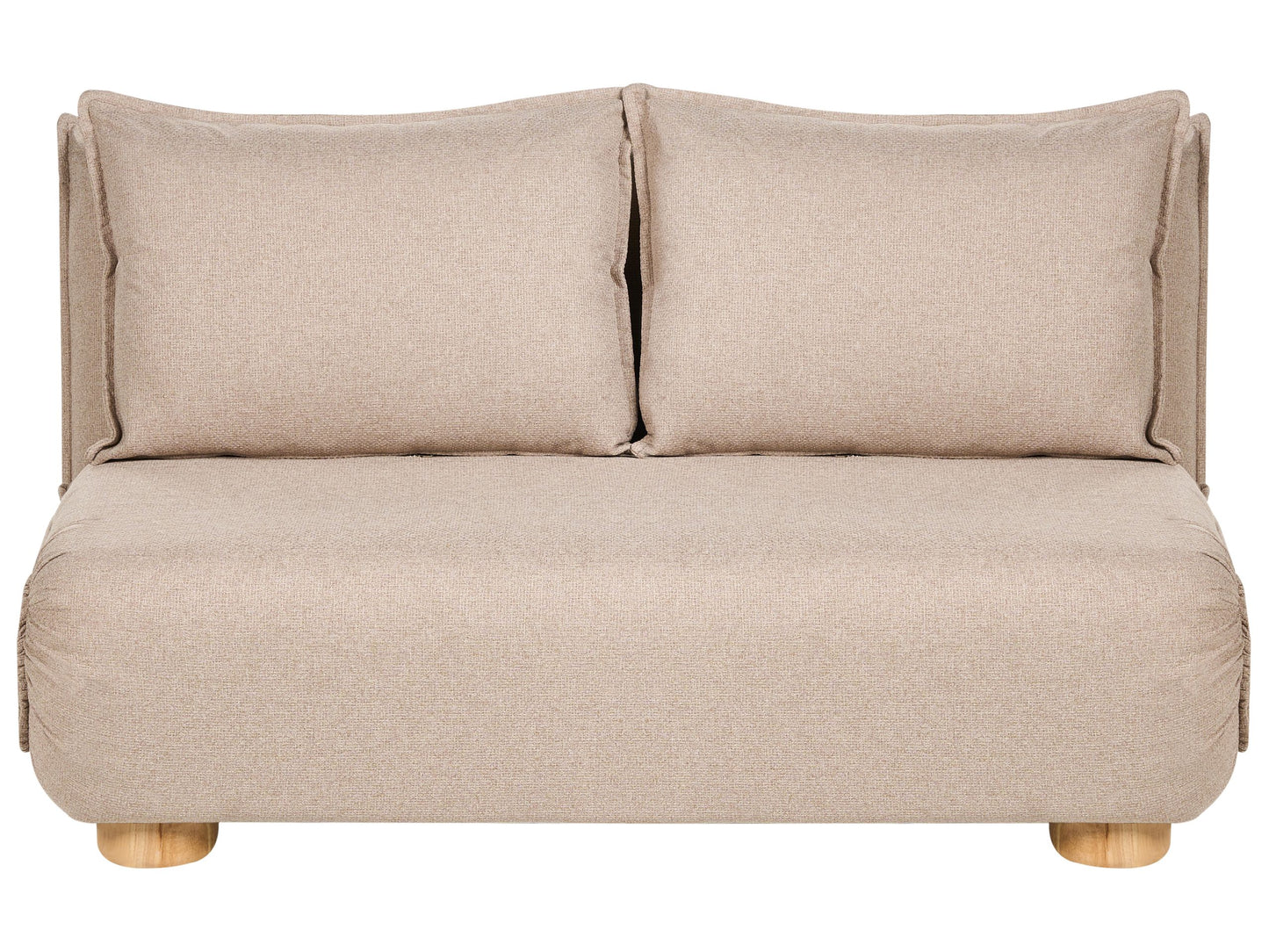 Sofa Bed Beige 2 Seater With Wood Legs Armless Kids Sofa