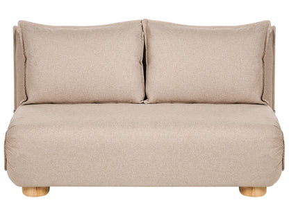 Sofa Bed Beige 2 Seater With Wood Legs Armless Kids Sofa