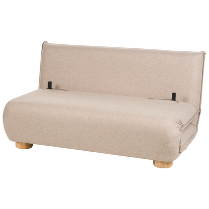 Sofa Bed Beige 2 Seater With Wood Legs Armless Kids Sofa