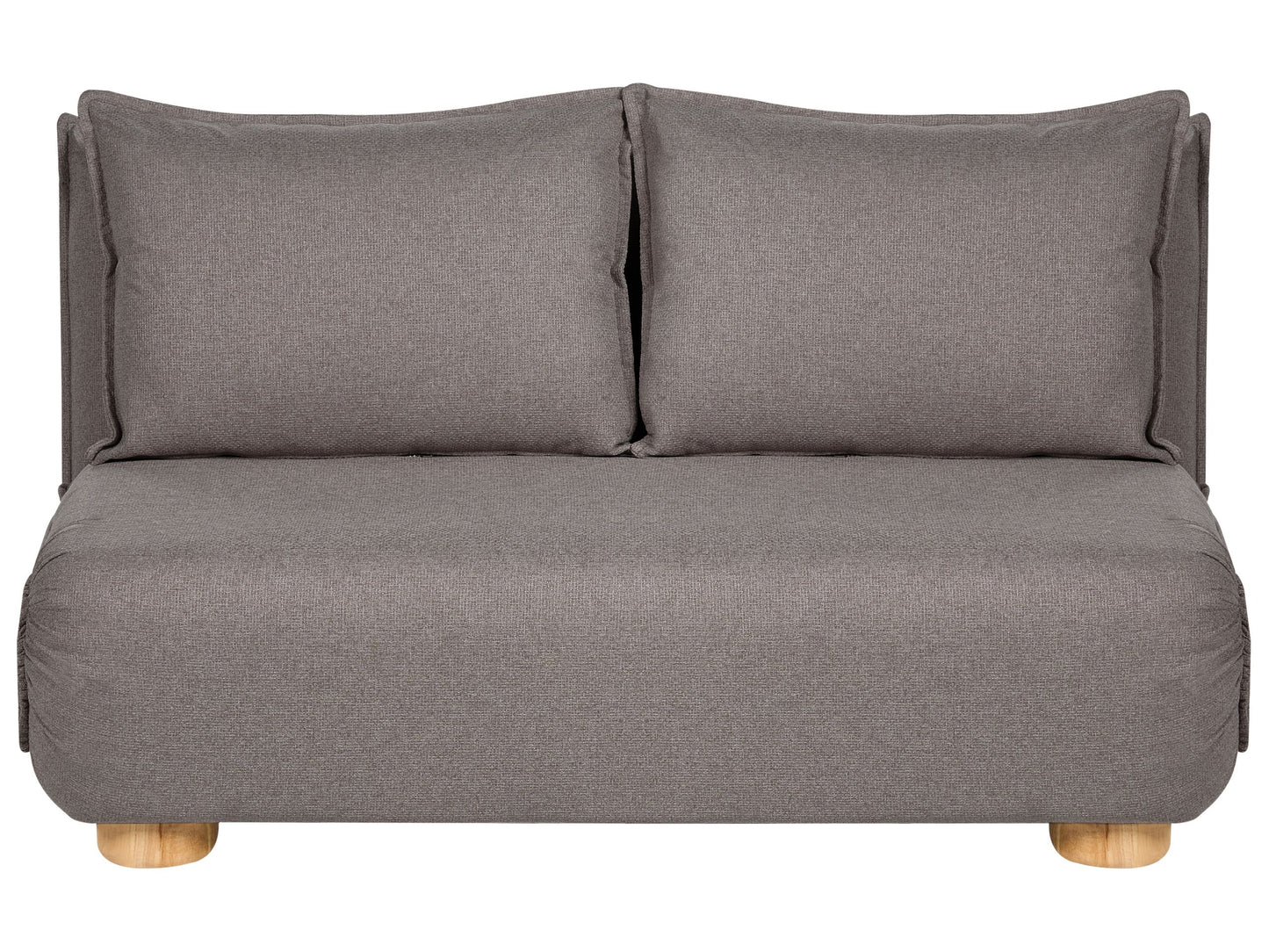 Sofa Bed Dark Grey Faux Linen 2 Seater Armless Wooden Legs