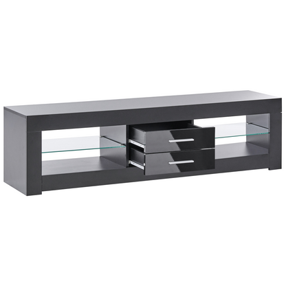 Zenith TV Stand Black MDF Modern Cabinet with Cable Management