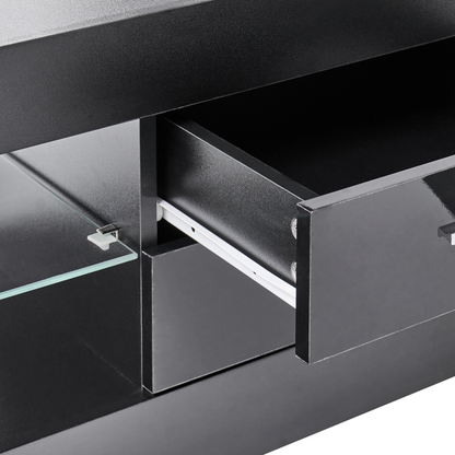 Zenith TV Stand Black MDF Modern Cabinet with Cable Management