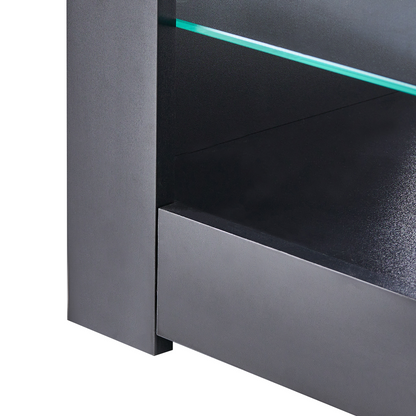 Zenith TV Stand Black MDF Modern Cabinet with Cable Management