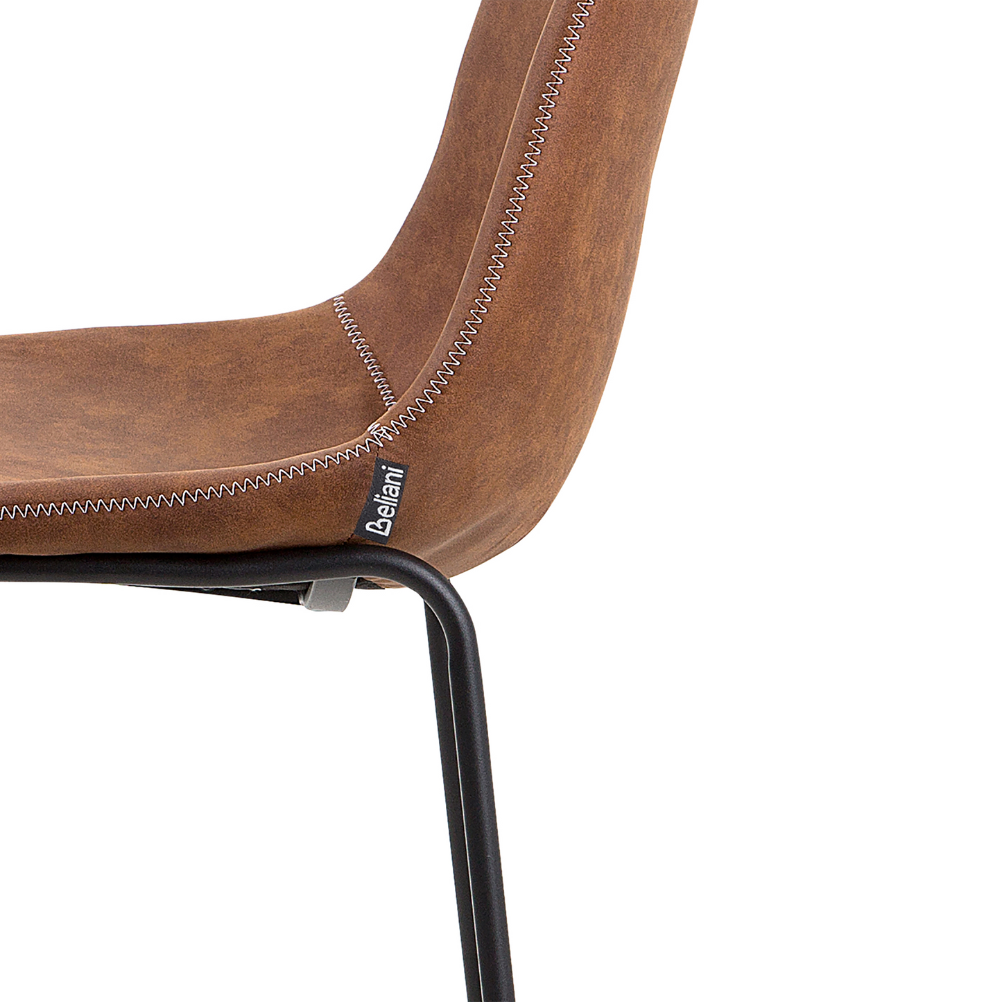 Acme Brown Fabric Bar Stools Set Of 2 With Black Metal Legs