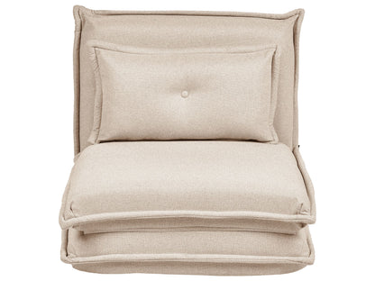 Sofa Bed Floor Chair Beige Single Sleeper With Cushion Modern Fold Out Chair For Kids And Living Room