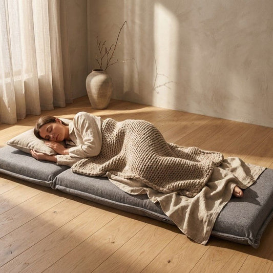 Dark Grey Sofa Bed Floor Chair With Cushion Single Sleeper Six Position Backrest
