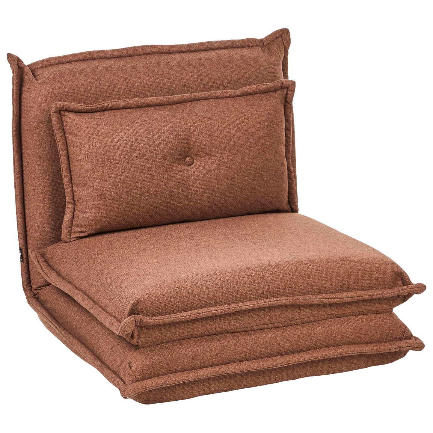 Brown Fabric Sofa Bed Floor Chair Single Sleeper Cushion