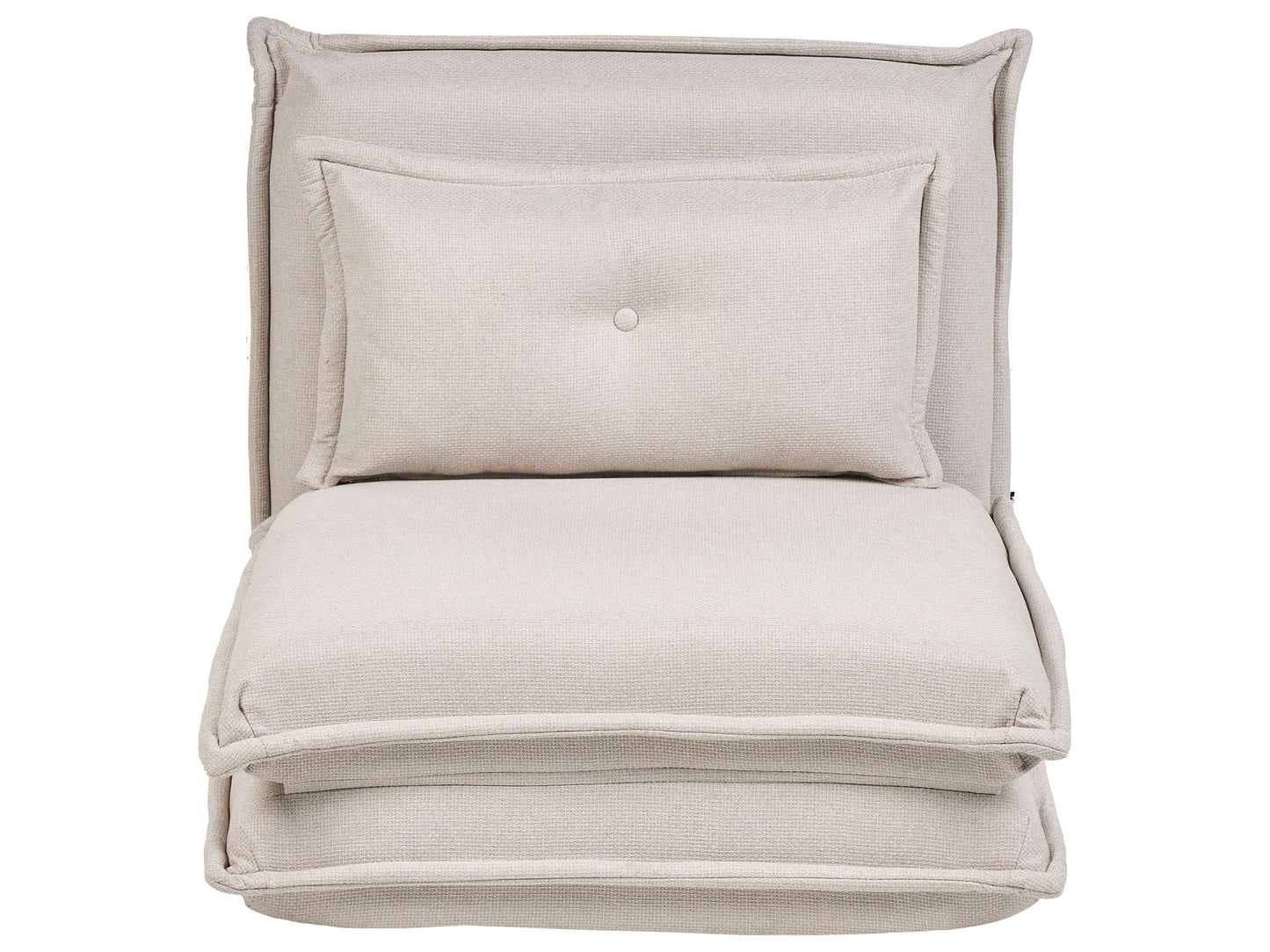 Sofa Bed Floor Chair Off White Fabric Upholstery Single Sleeper 6 Position Backrest Modern Design