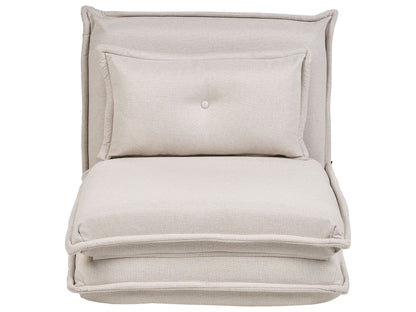 Sofa Bed Floor Chair Off White Fabric Upholstery Single Sleeper 6 Position Backrest Modern Design