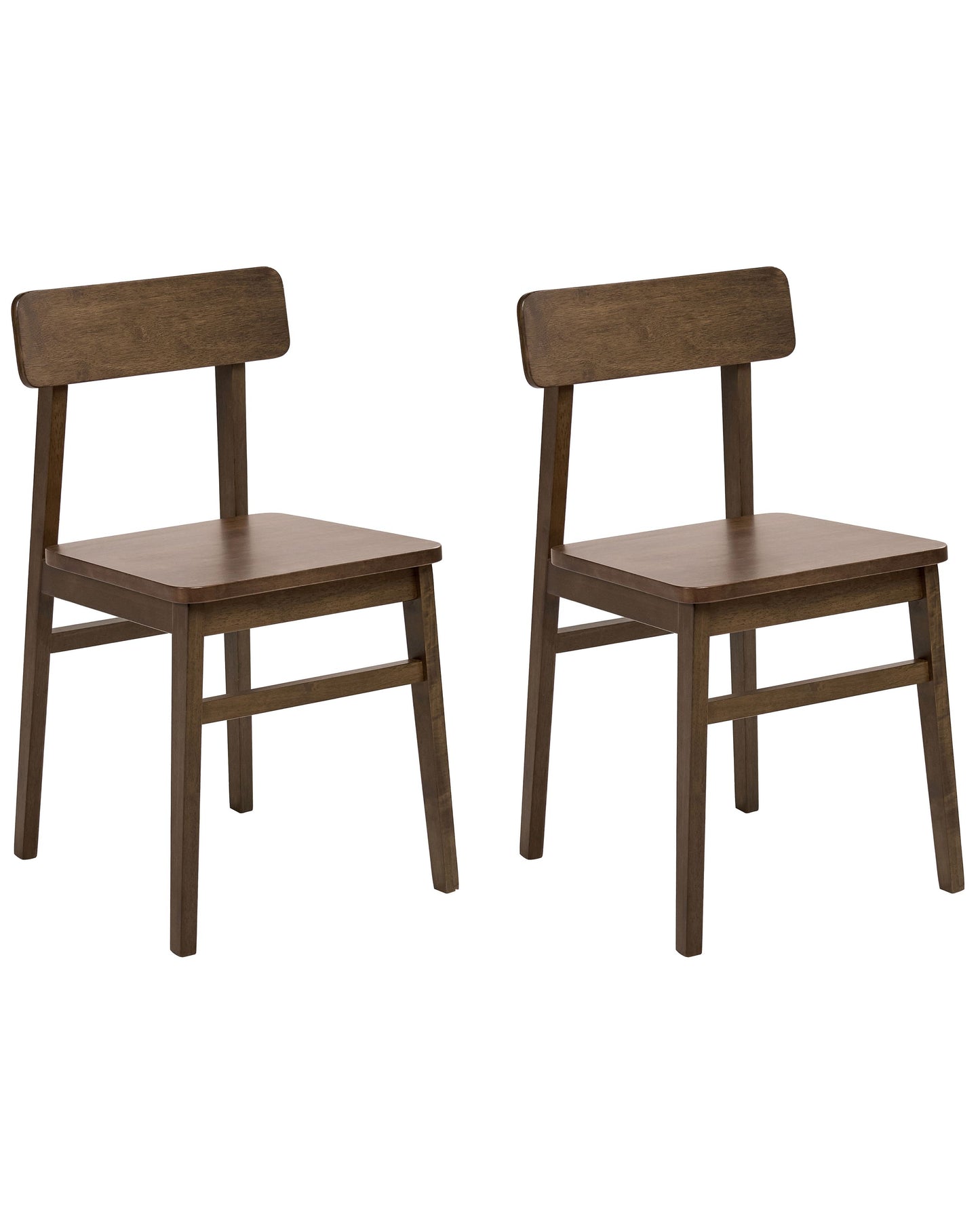 Heritage Set Of 2 Dark Brown Rubber Wood Dining Chairs Traditional