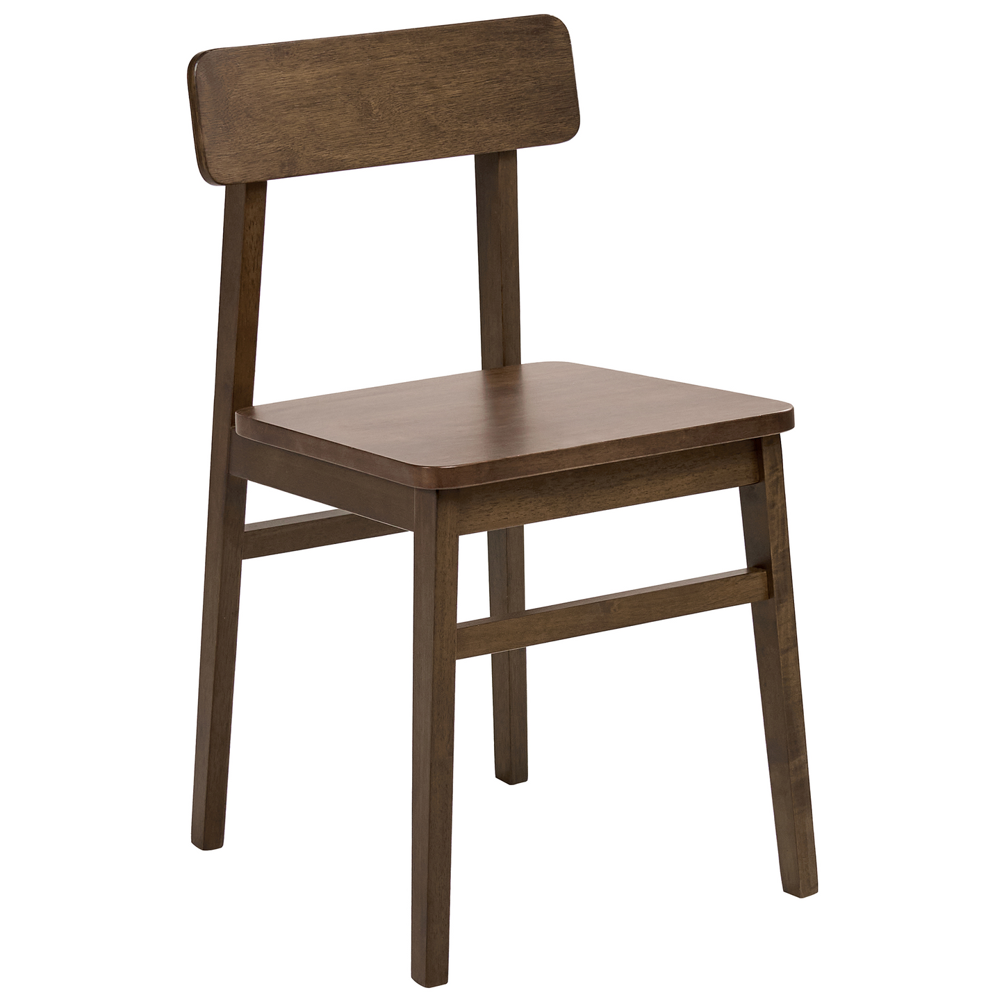 Heritage Set Of 2 Dark Brown Rubber Wood Dining Chairs Traditional
