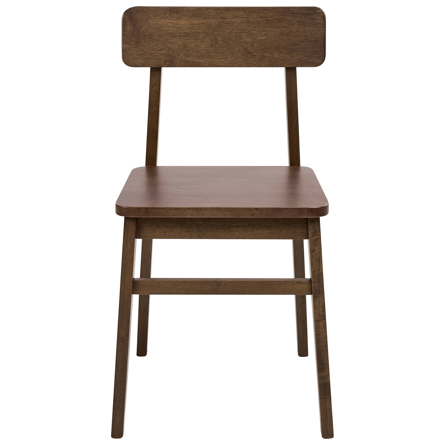 Heritage Set Of 2 Dark Brown Rubber Wood Dining Chairs Traditional