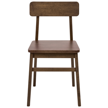 Heritage Set Of 2 Dark Brown Rubber Wood Dining Chairs Traditional