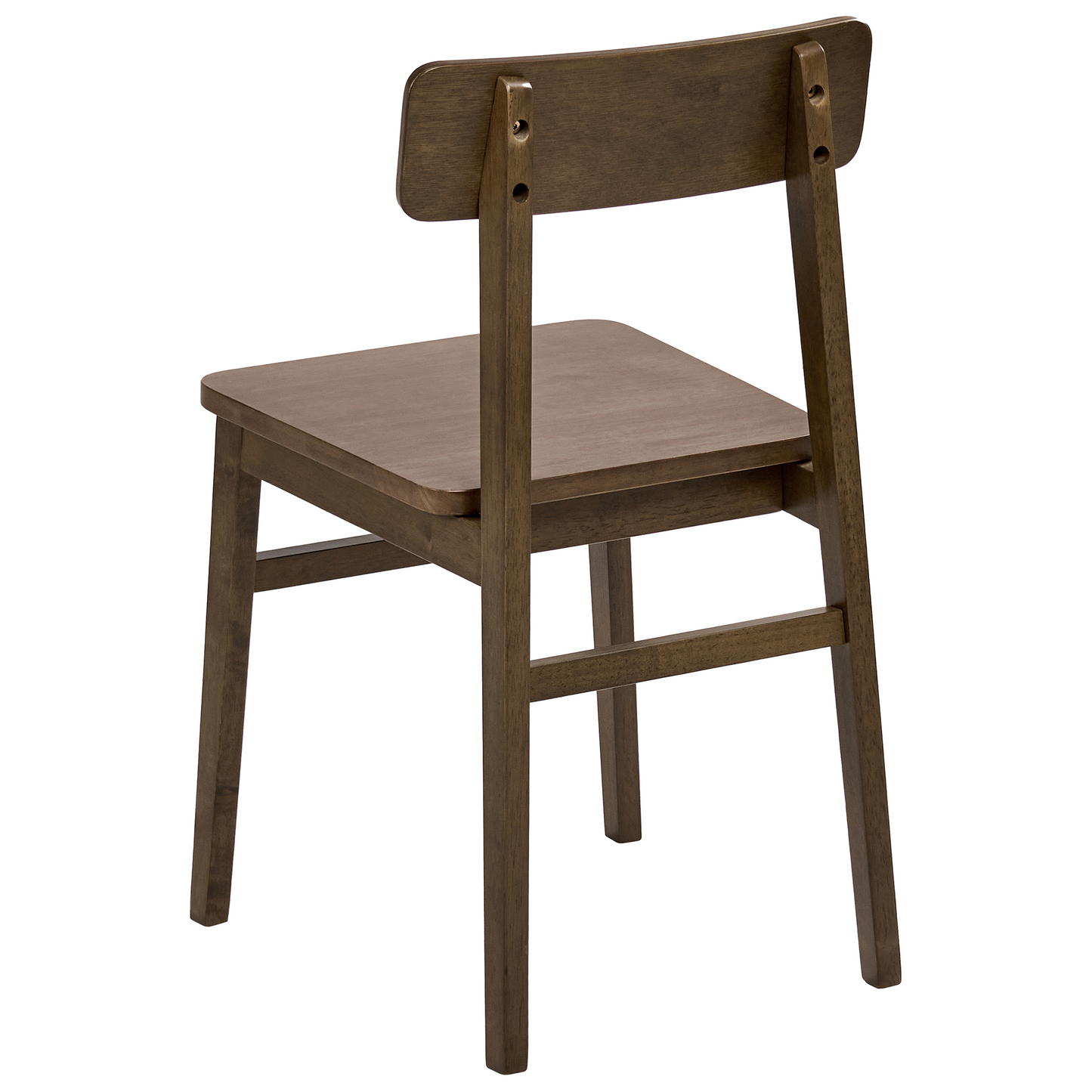 Heritage Set Of 2 Dark Brown Rubber Wood Dining Chairs Traditional