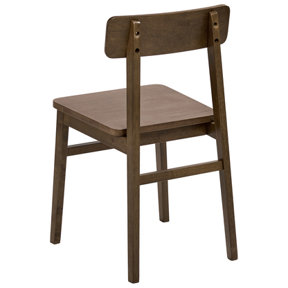 Heritage Set Of 2 Dark Brown Rubber Wood Dining Chairs Traditional