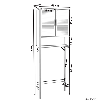 Three Shelf Over The Washer Cabinet In White Bamboo Minimalist Bathroom Storage