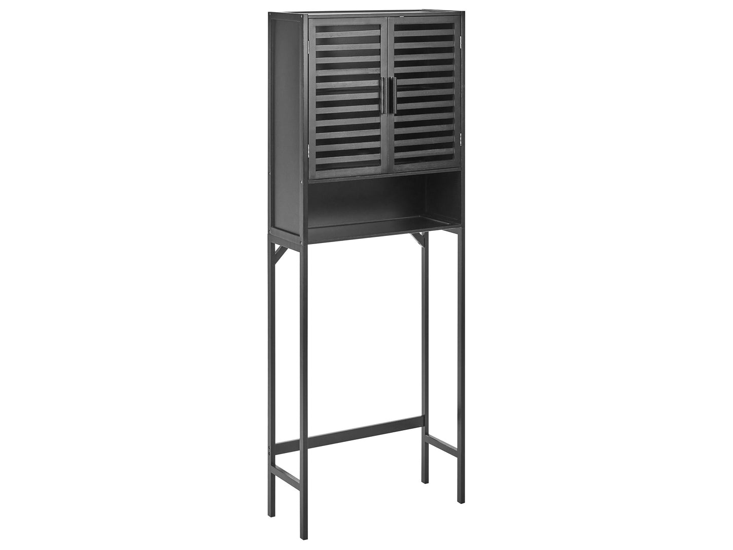 Black Bamboo Over Washer Cabinet Minimalist Storage