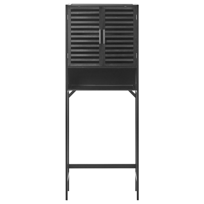 Black Bamboo Over Washer Cabinet Minimalist Storage
