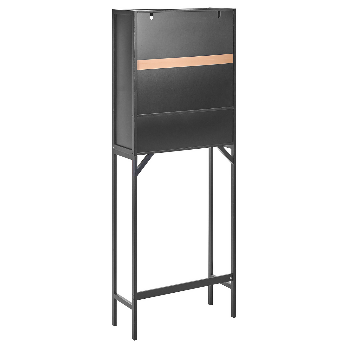 Black Bamboo Over Washer Cabinet Minimalist Storage