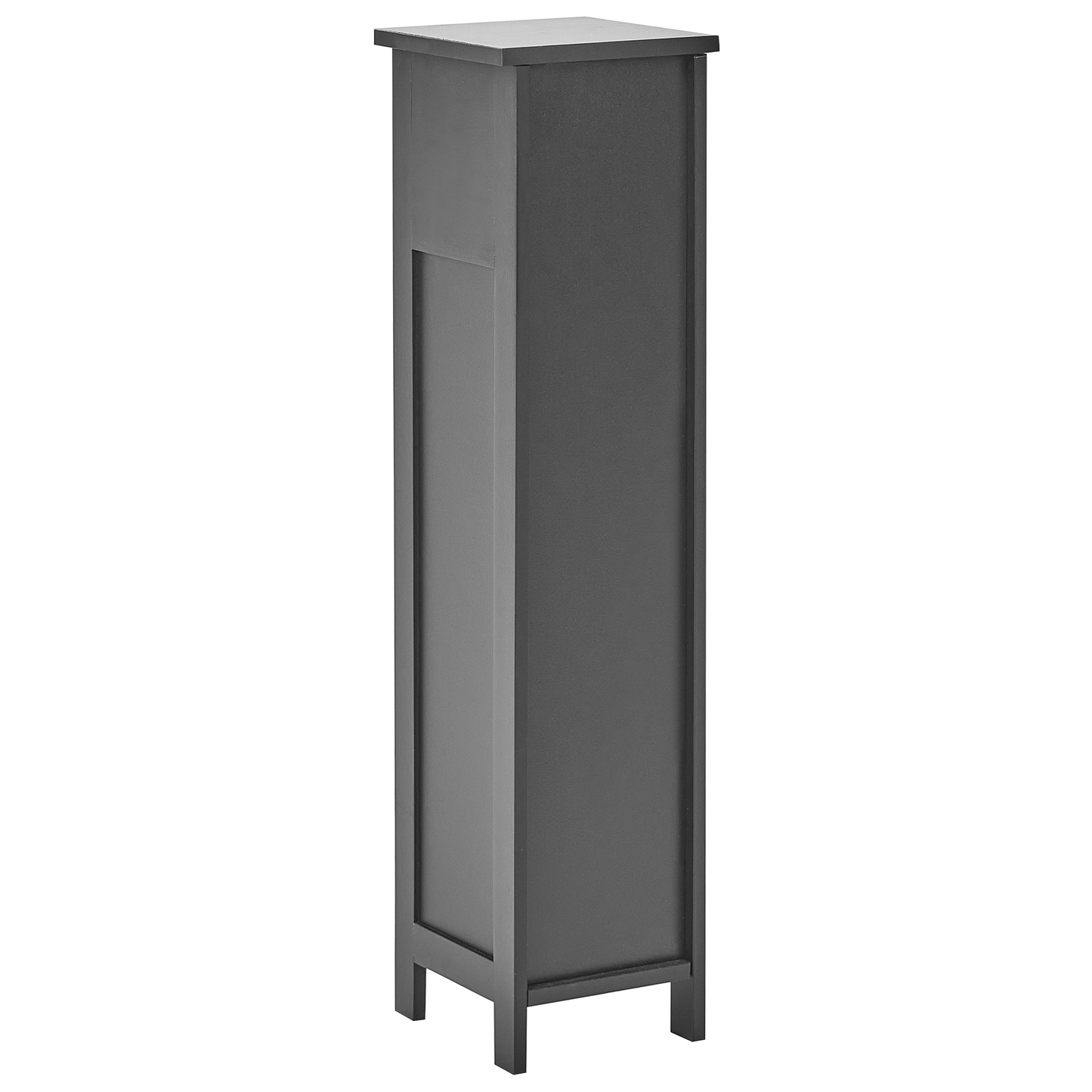 Black Bamboo Toilet Paper Cabinet With Shelves And Door Space Saving Minimalist Design