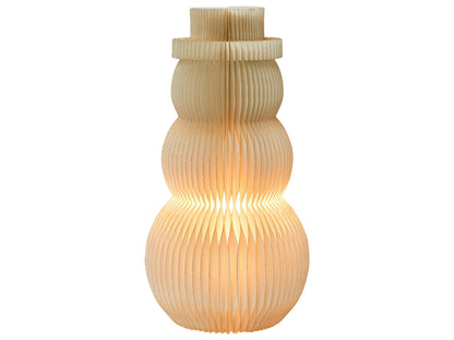 LED Snowman Figurine Beige Honeycomb Paper 3D Origami Light