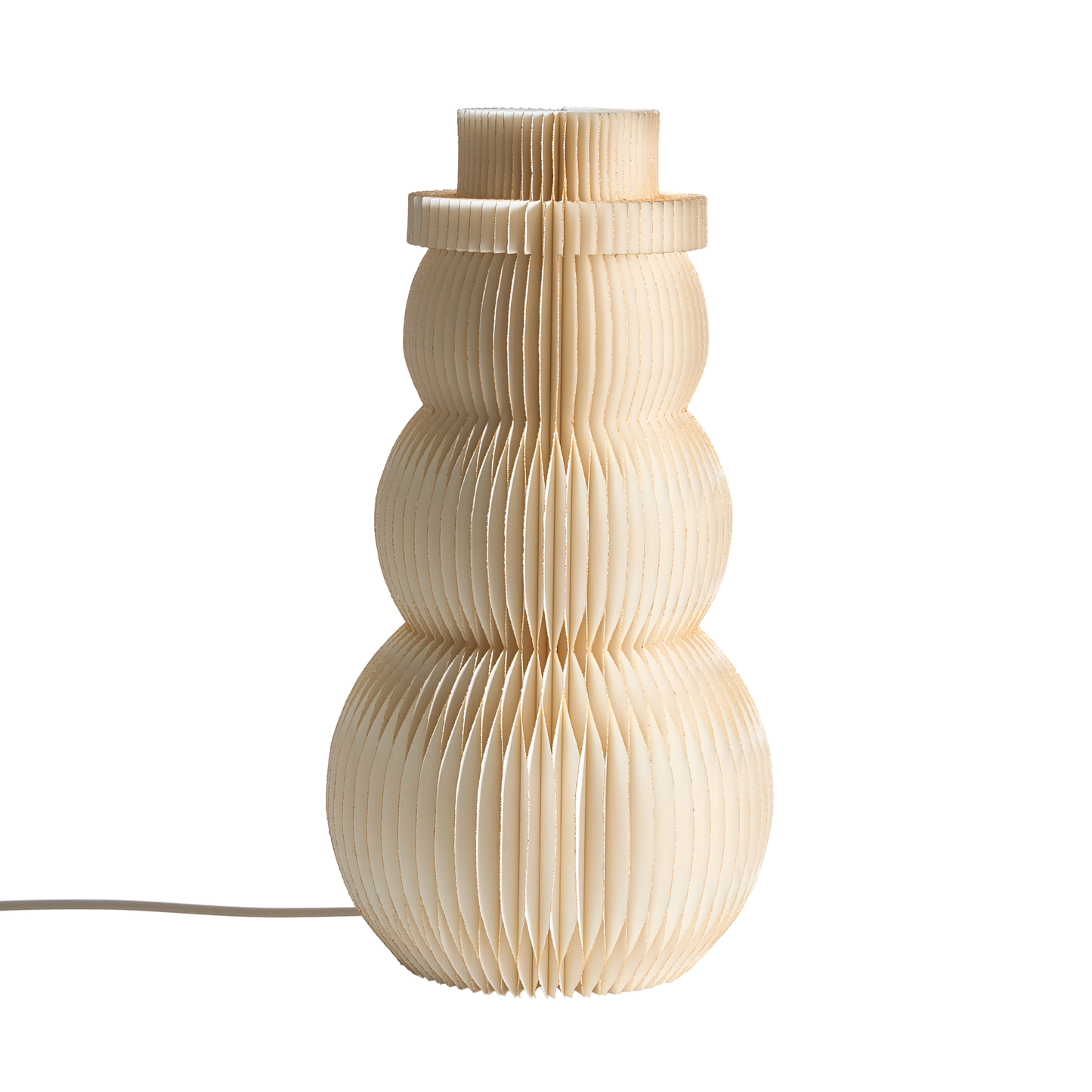 LED Snowman Figurine Beige Honeycomb Paper 3D Origami Light