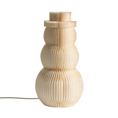 LED Snowman Figurine Beige Honeycomb Paper 3D Origami Light