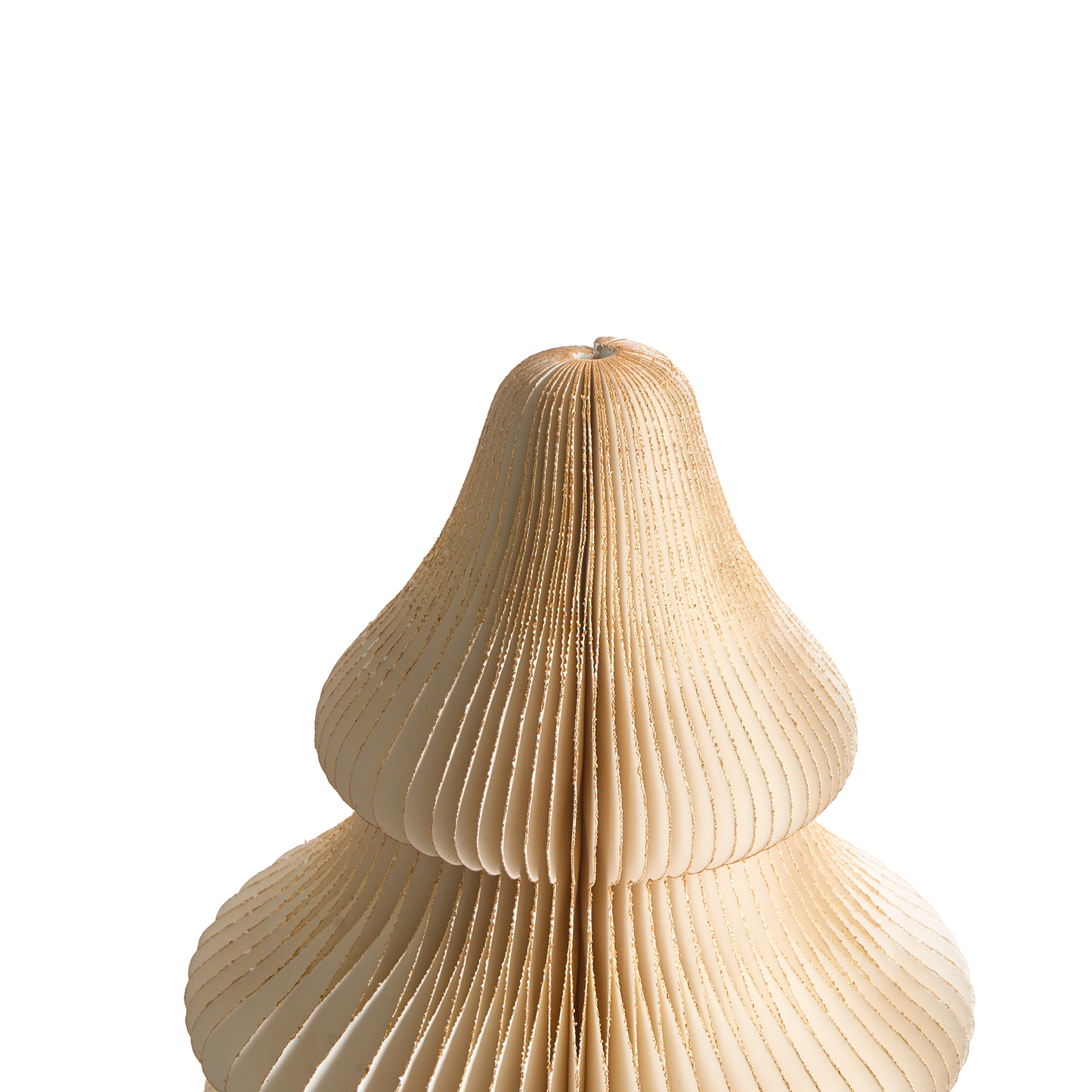 Lumi Origami LED Christmas Tree Figurine Beige Honeycomb Paper
