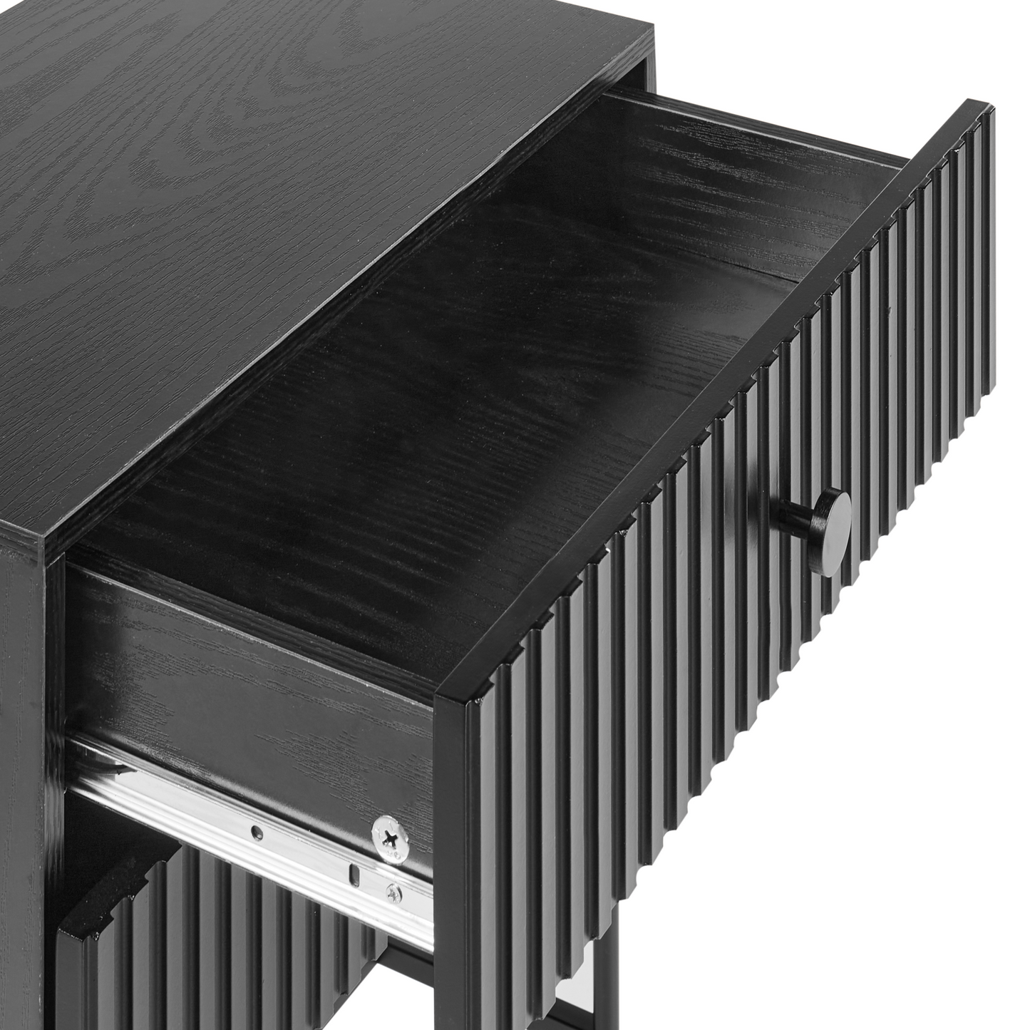 NovaHome 2 Drawer Bedside Table Black MDF Nightstand