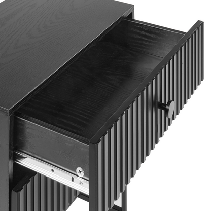 NovaHome 2 Drawer Bedside Table Black MDF Nightstand