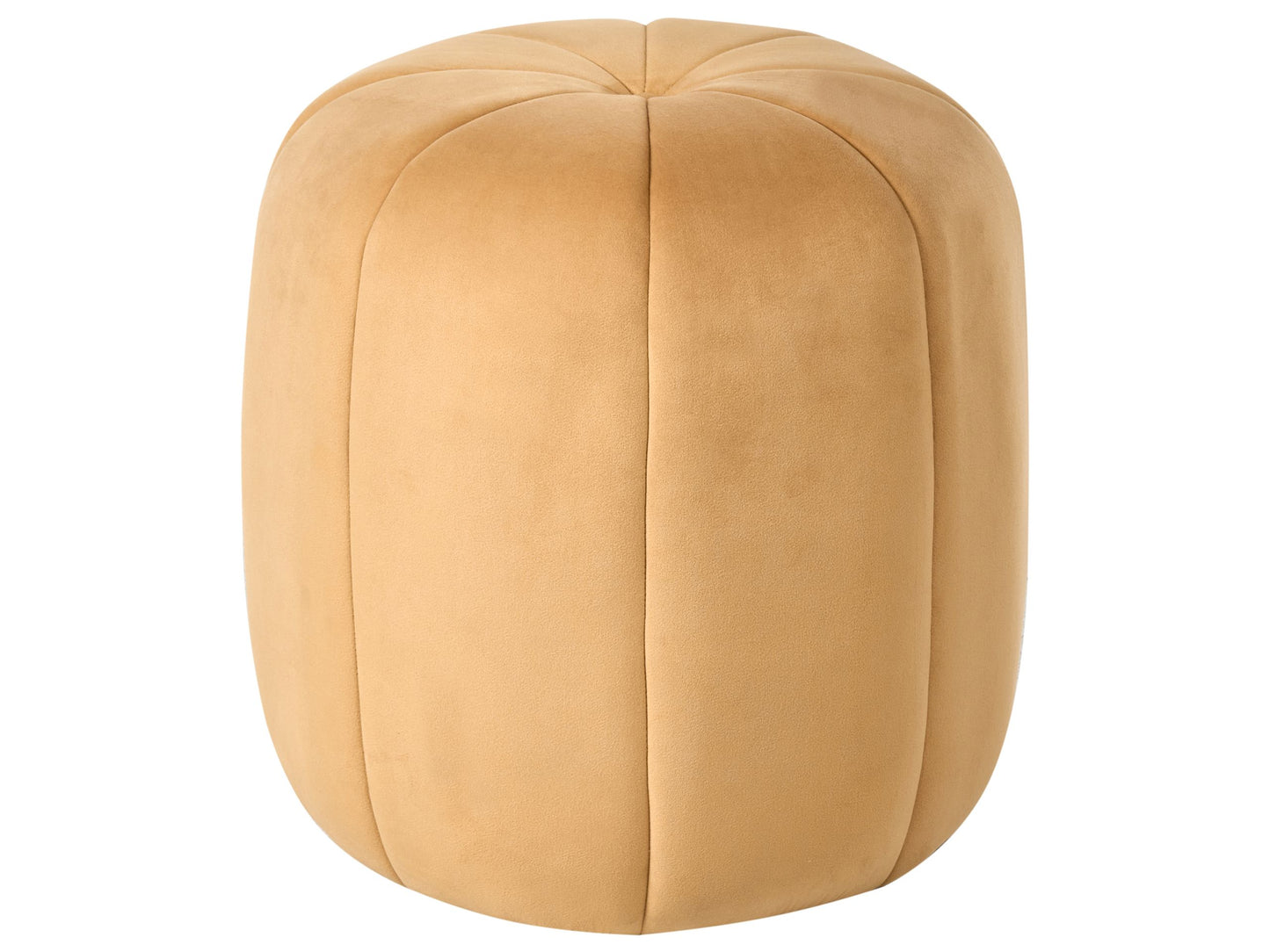 Velvet Pouffe Mustard Round Footstool