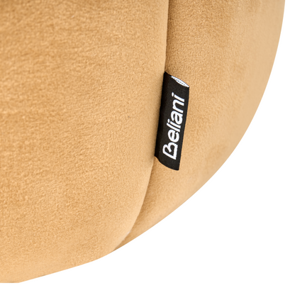 Velvet Pouffe Mustard Round Footstool