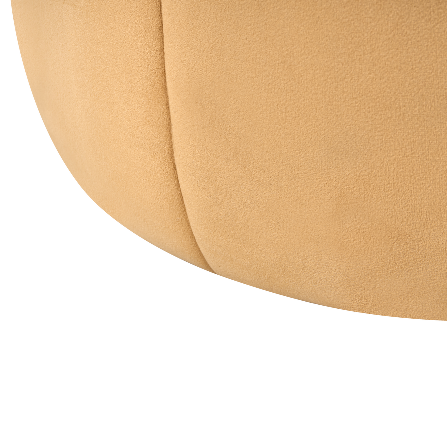 Velvet Pouffe Mustard Round Footstool