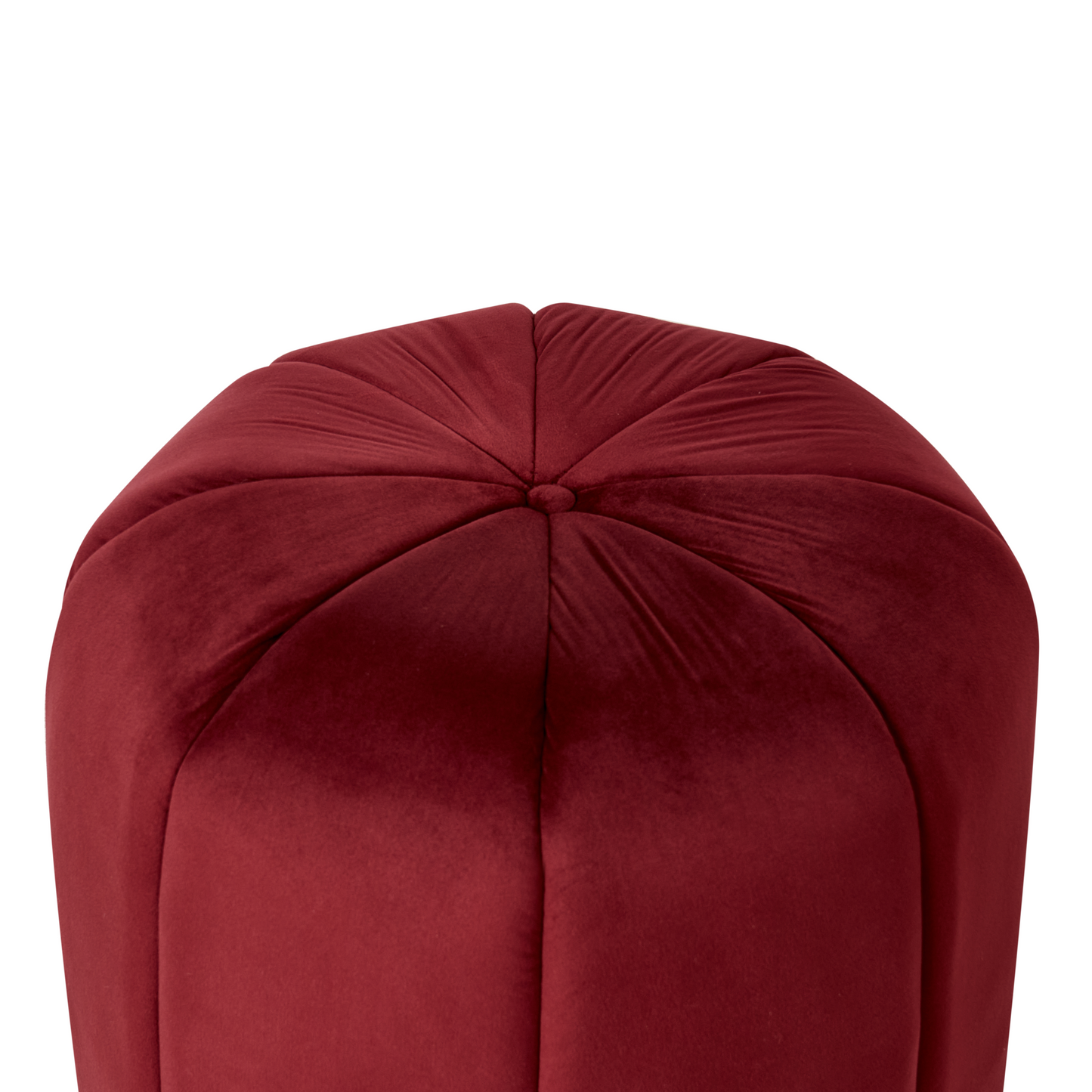 Velvet Pouffe Round Footstool Dark Red