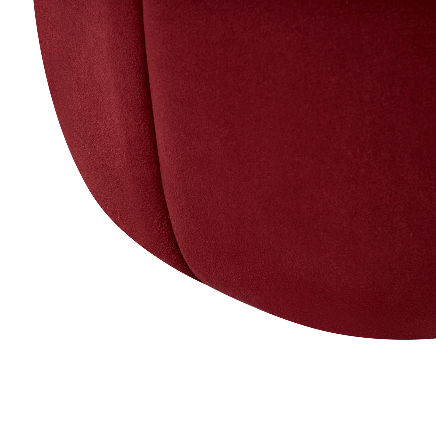 Velvet Pouffe Round Footstool Dark Red