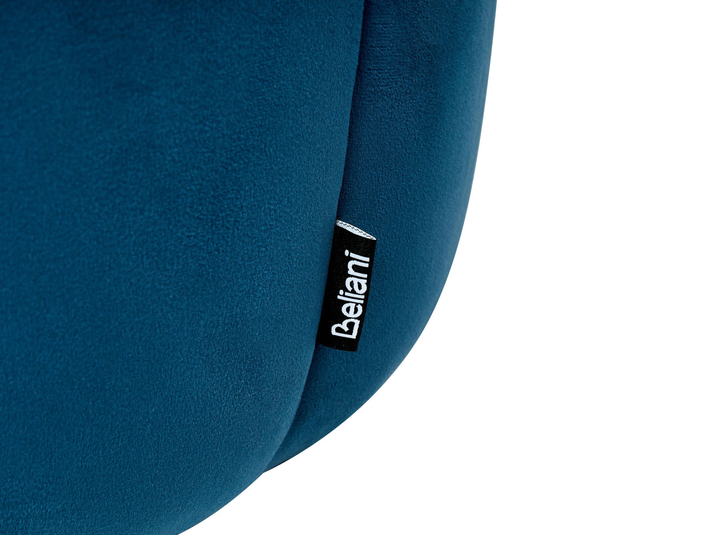 Velvet Pouffe Blue Round Footstool Elegant Accent