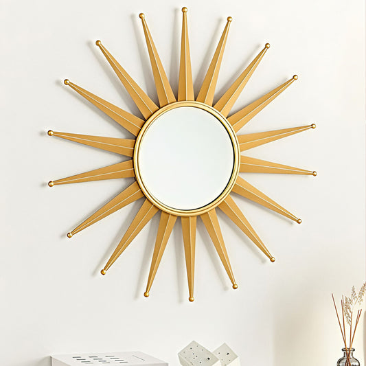 Living Gold 60cm Round Sunburst Wall Mirror