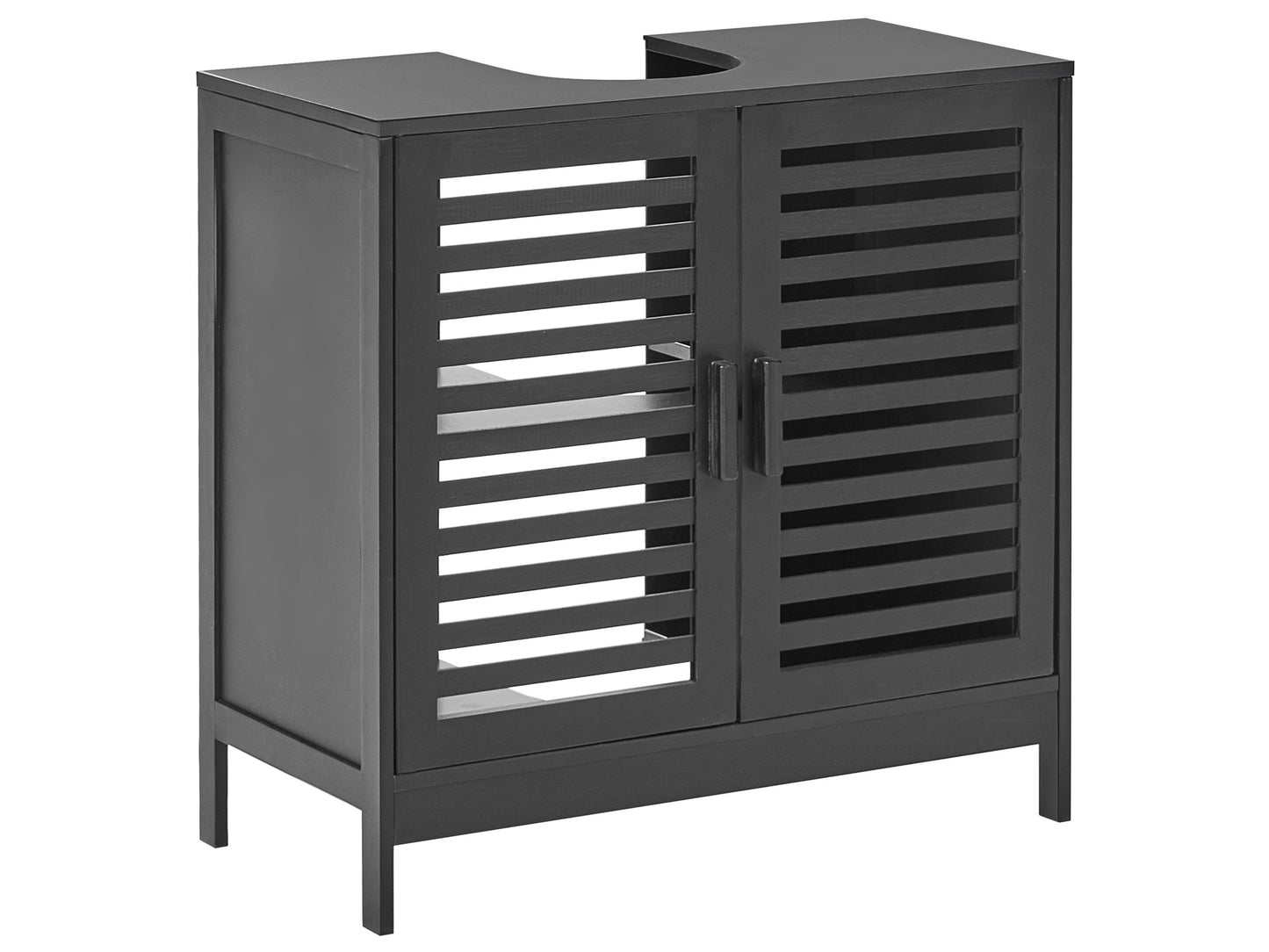 Washbasin Cabinet Black Minimalistic Bathroom Storage