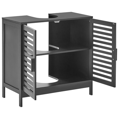 Washbasin Cabinet Black Minimalistic Bathroom Storage
