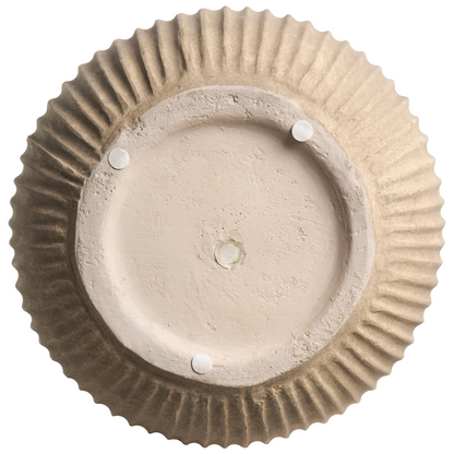Aura Beige Fibre Clay Painted Flower Pot Planter Round Indoor Outdoor 36 x 36 x 46cm Modern Design