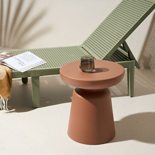 Accent Side Table Golden Brown Rust Resistant 39cm