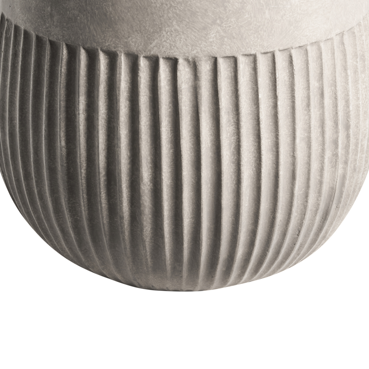 Fibre Clay Flower Pot Grey Round Planter 36cm
