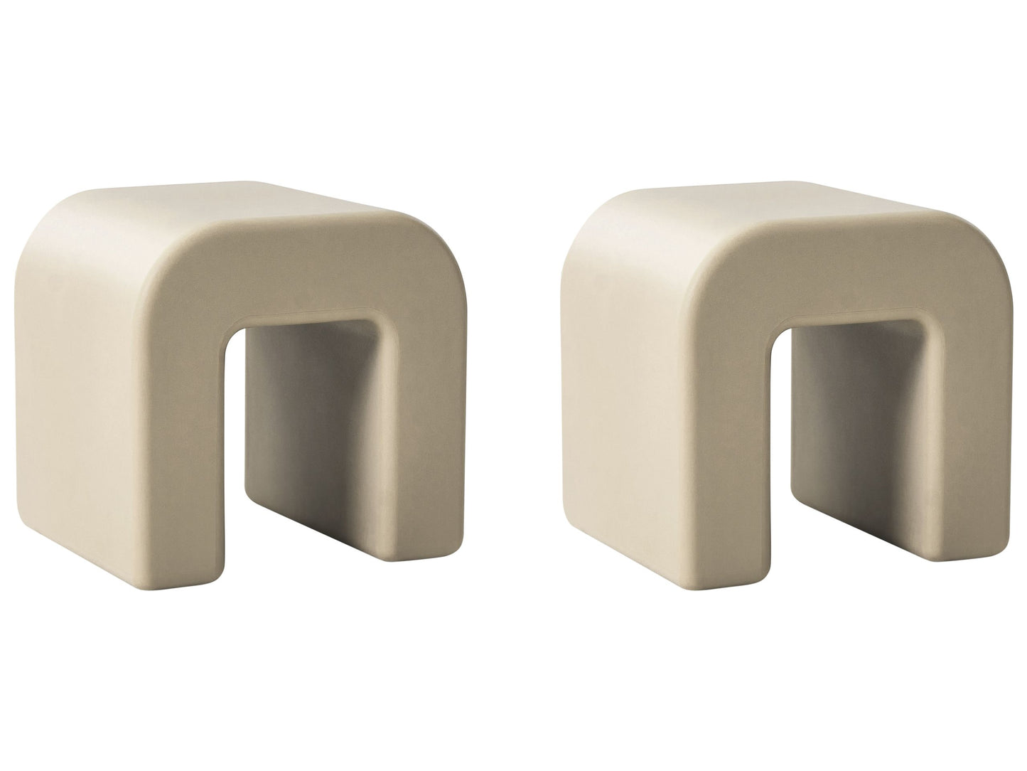 Sand Beige Synthetic Side Tables 2 Pack Water Resistant