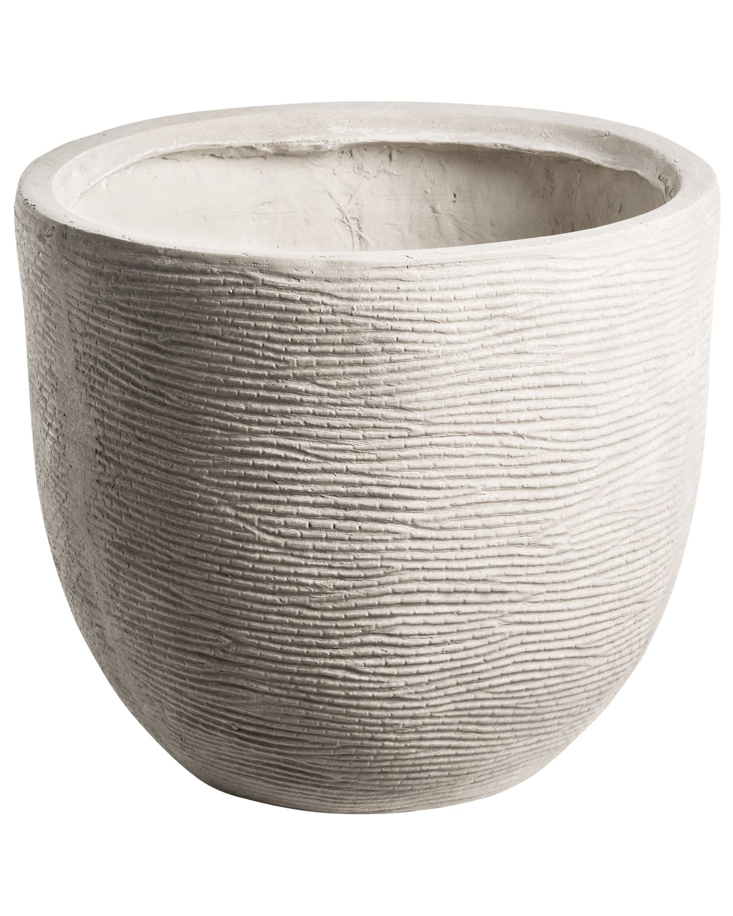 Light Grey Fibre Clay Flower Pot Planter Indoor Outdoor 47 x 47 x 40cm UV Resistant With Drainage Hole