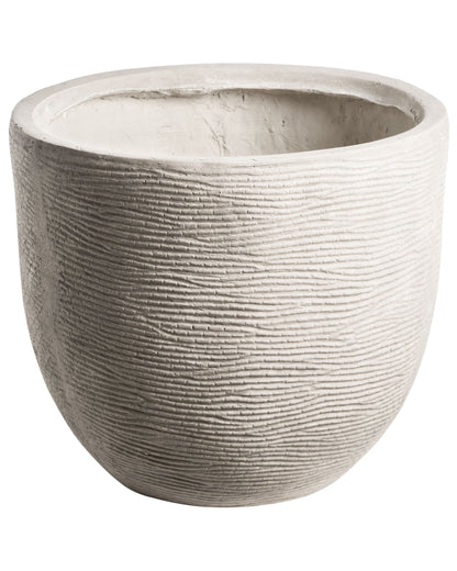 Light Grey Fibre Clay Flower Pot Planter Indoor Outdoor 47 x 47 x 40cm UV Resistant With Drainage Hole