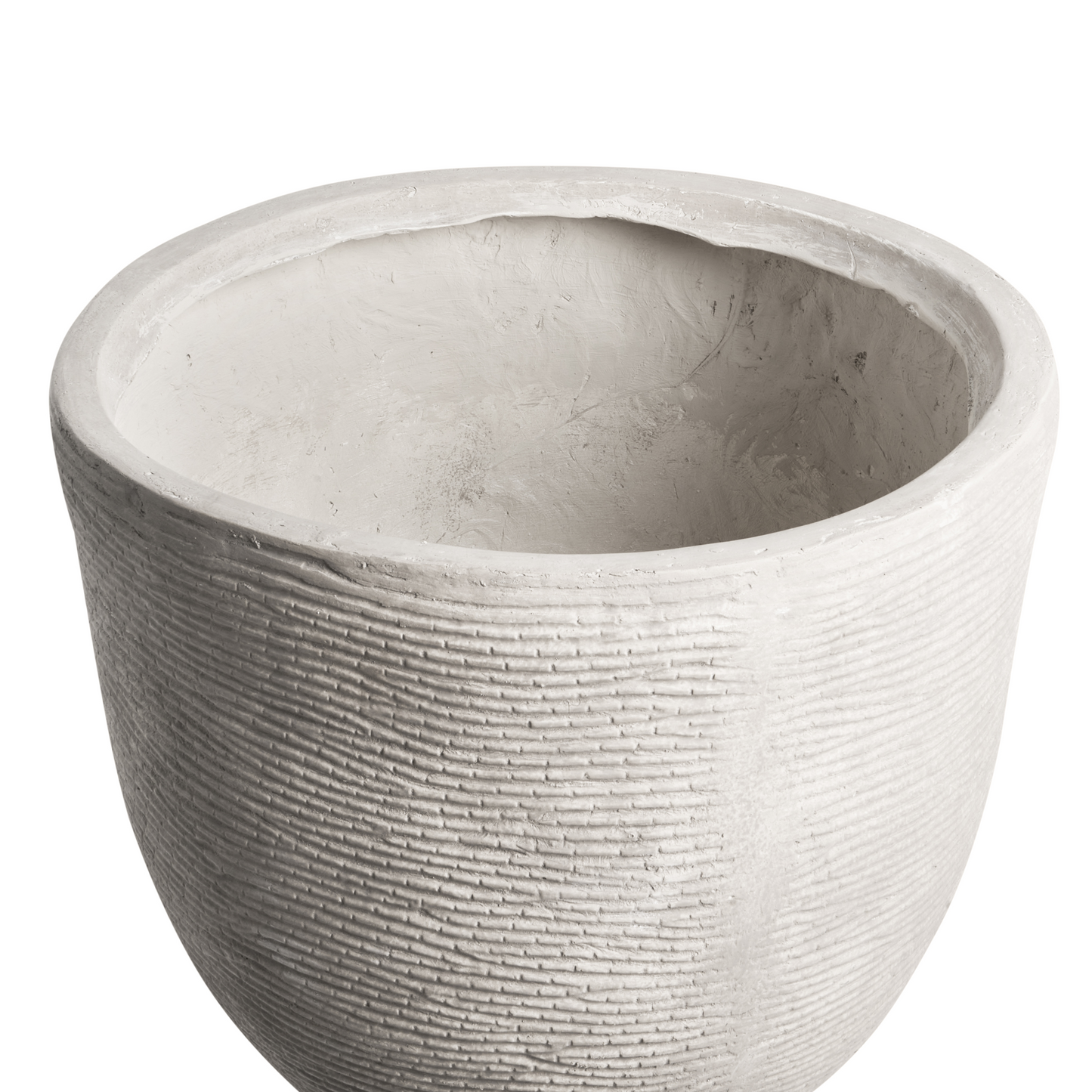 Light Grey Fibre Clay Flower Pot Planter Indoor Outdoor 47 x 47 x 40cm UV Resistant With Drainage Hole