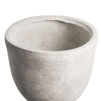 Light Grey Fibre Clay Flower Pot Planter Indoor Outdoor 47 x 47 x 40cm UV Resistant With Drainage Hole