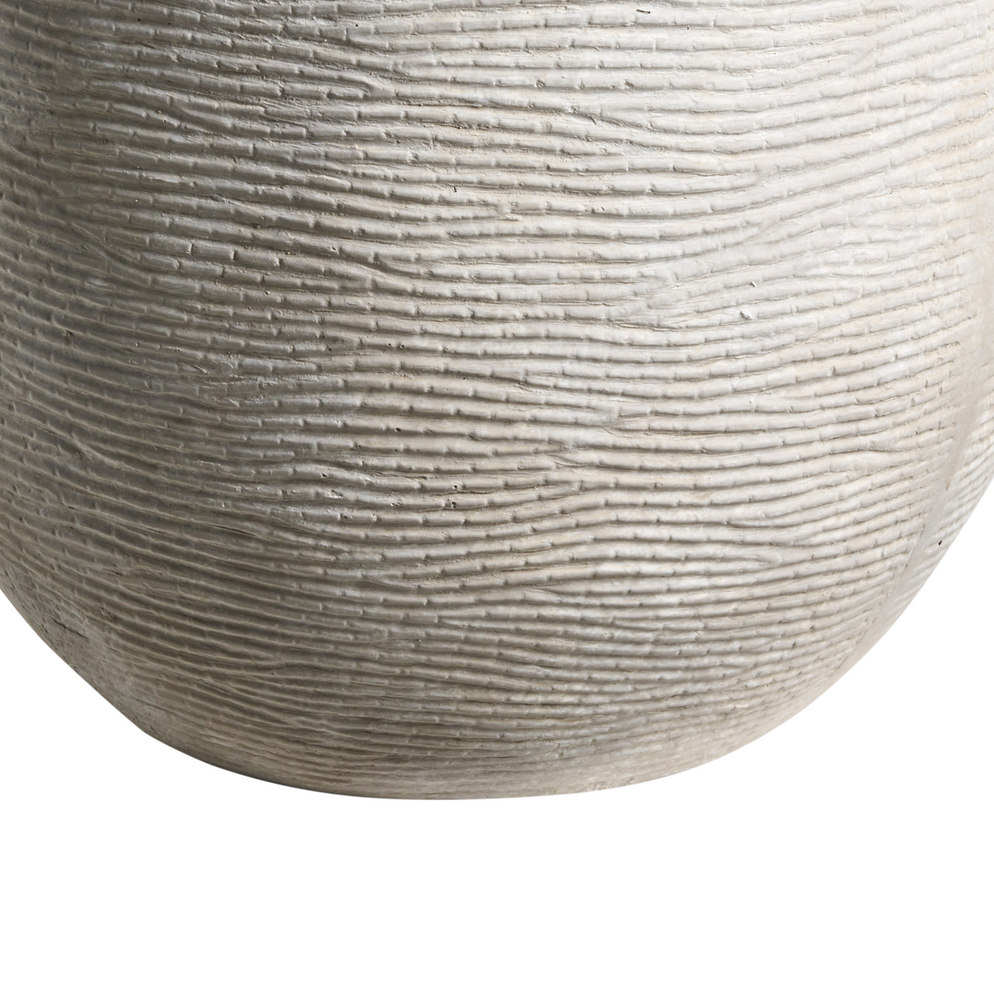 Light Grey Fibre Clay Flower Pot Planter Indoor Outdoor 47 x 47 x 40cm UV Resistant With Drainage Hole